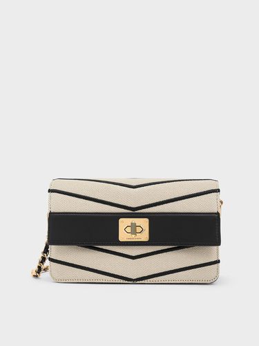 Charles & Keith - Eleni Canvas Chevron Crossbody Bag - Charles & Keith - Modalova