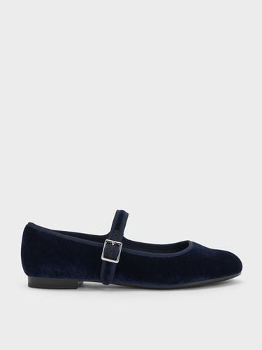 Charles & Keith - Carmel Velvet Buckled Mary Jane Flats - Charles & Keith - Modalova