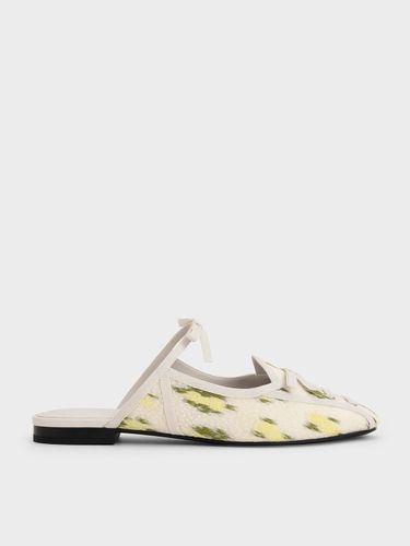 Charles & Keith - Floral-Print Lace-Up Bow Ballet Mules - Charles & Keith - Modalova
