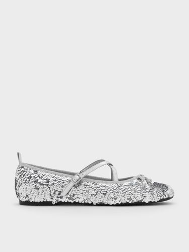 Charles & Keith - Mary Jane-Flats mit Pailletten und gekreuztem Riemen - Charles & Keith - Modalova