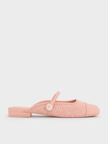 Charles & Keith - Aeryn Raffia Pearl-Embellished Slip-On Mary Janes - Charles & Keith - Modalova