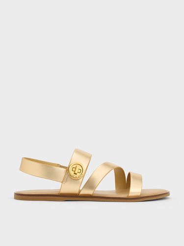 Charles & Keith - Yara Metallic Turn Lock Strappy Sandals - Charles & Keith - Modalova