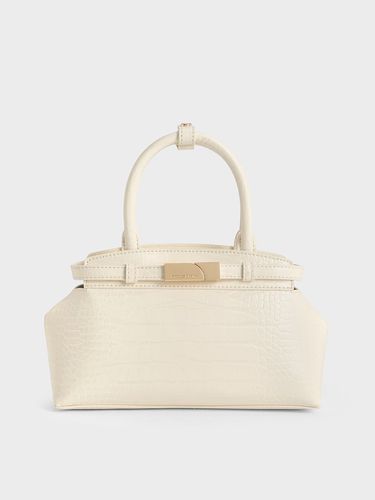 Charles & Keith - Aurelia Croc-Effect Metallic-Accent Elongated Tote - Charles & Keith - Modalova