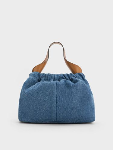 Charles & Keith - Ally Denim Ruched Slouchy Chain-Handle Bag - Charles & Keith - Modalova