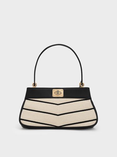 Charles & Keith - Eleni Canvas Chevron Shoulder Bag - Charles & Keith - Modalova