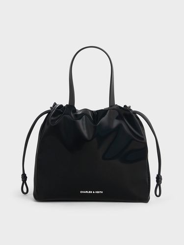 Charles & Keith - Mini Bethel Shiny Ruched Drawstring Tote Bag - Charles & Keith - Modalova