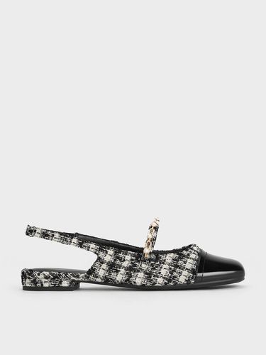 Charles & Keith - Rio Tweed Beaded Chain-Link Slingback Flats - Charles & Keith - Modalova