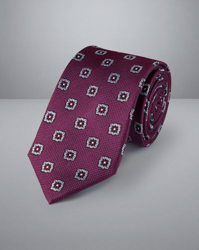 Men's Floral Silk Tie - Grape , OSFA by - Charles Tyrwhitt - Modalova