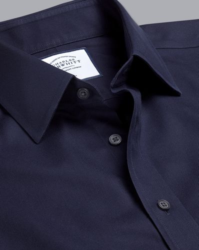 Men's Non-Iron Twill Cotton Formal Shirt - Navy Single Cuff, Medium by - Charles Tyrwhitt - Modalova