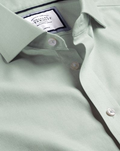 Men's Cutaway Collar Non-Iron Richmond Weave Cotton Formal Shirt - Double Cuff, Small by - Charles Tyrwhitt - Modalova