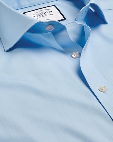 Men's Cutaway Collar Non-Iron Poplin Cotton Formal Shirt - Light Single Cuff, Large by - Charles Tyrwhitt - Modalova
