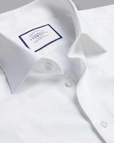 Men's Semi-Cutaway Collar Oxford Cotton Formal Shirt - Single Cuff, Large by - Charles Tyrwhitt - Modalova