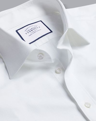 Men's Semi-Cutaway Collar Oxford Cotton Formal Shirt - Single Cuff, Medium by - Charles Tyrwhitt - Modalova