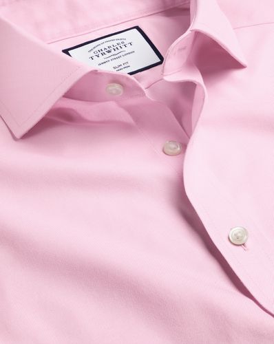 Men's Cutaway Collar Non-Iron Twill Cotton Formal Shirt - Single Cuff, Small by - Charles Tyrwhitt - Modalova