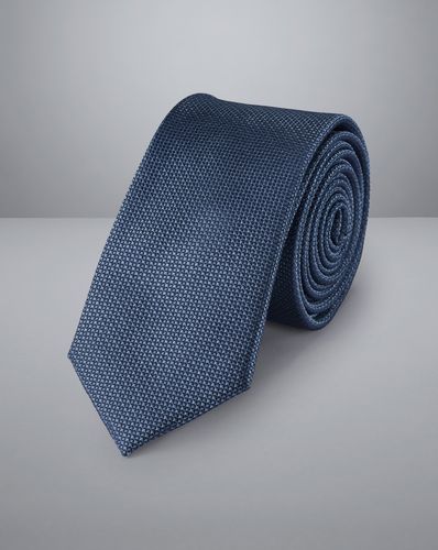 Men's Silk Slim Tie - Steel , OSFA by - Charles Tyrwhitt - Modalova