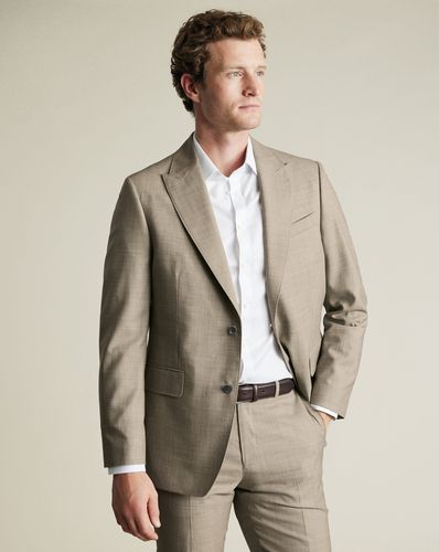 Men's Ultimate Performance Sharkskin Suit Jacket - LimeStone Beige, 36R by - Charles Tyrwhitt - Modalova