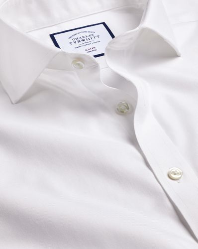 Men's Cutaway Collar Non-Iron Twill Cotton Formal Shirt - Single Cuff, Medium by - Charles Tyrwhitt - Modalova