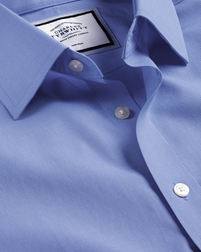 Men's Non-Iron Poplin Cotton Formal Shirt - Ocean Single Cuff, Large by - Charles Tyrwhitt - Modalova