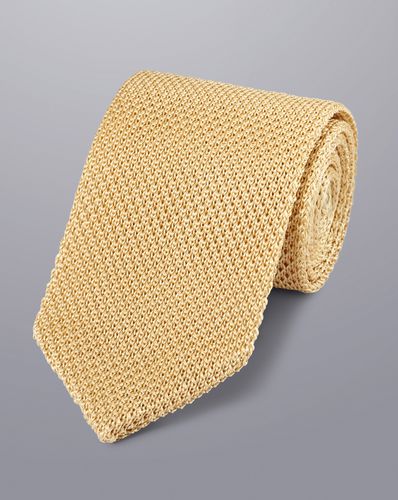 Men's Silk Knitted Slim Tie - Tan Brown, OSFA by - Charles Tyrwhitt - Modalova