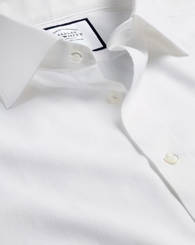 Men's Semi-Cutaway Collar Egyptian Cotton Berkshire Weave Formal Shirt - Double Cuff, XXL by - Charles Tyrwhitt - Modalova