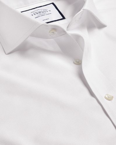 Men's Cutaway Collar Non-Iron Royal Oxford Cotton Formal Shirt - Single Cuff, Large by - Charles Tyrwhitt - Modalova