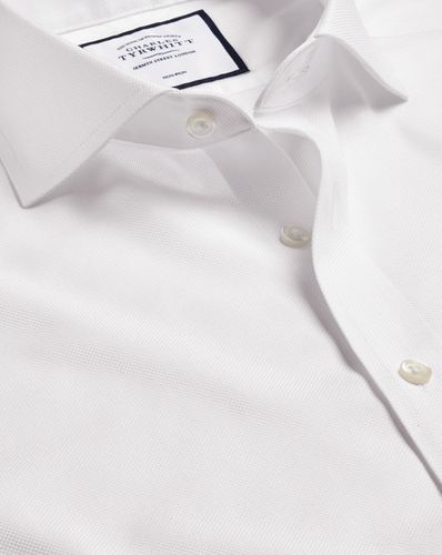 Men's Cutaway Collar Non-Iron Royal Oxford Cotton Formal Shirt - Single Cuff, Medium by - Charles Tyrwhitt - Modalova