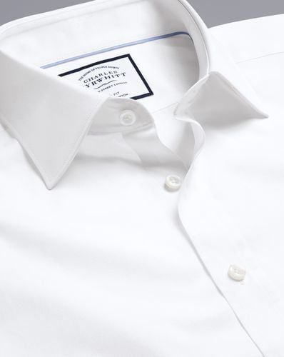 Men's Semi-Cutaway Collar Egyptian Cotton Poplin Formal Shirt - Single Cuff, XL by - Charles Tyrwhitt - Modalova