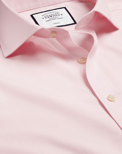 Men's Cutaway Collar Non-Iron Poplin Cotton Formal Shirt - Single Cuff, Medium by - Charles Tyrwhitt - Modalova
