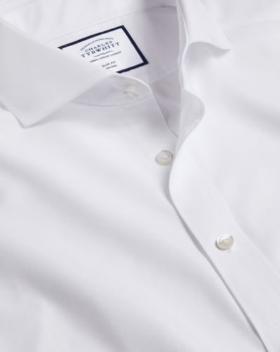 Men's Extreme Cutaway Collar Non-Iron Twill Cotton Formal Shirt - Single Cuff, Small by - Charles Tyrwhitt - Modalova