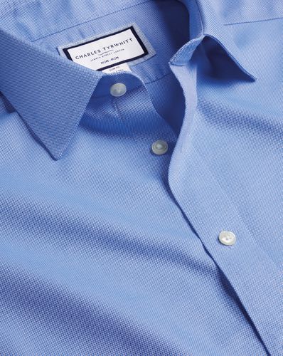 Men's Non-Iron Royal Oxford Cotton Formal Shirt - Ocean Single Cuff, Medium by - Charles Tyrwhitt - Modalova