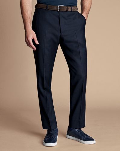 Men's Natural Stretch Twill Suit Trousers - Navy, 30/30 by - Charles Tyrwhitt - Modalova
