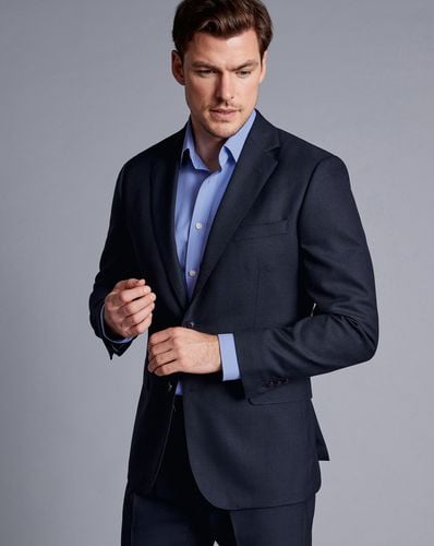 Men's British Luxury Check Suit Jacket - Navy, 40R Regular by - Charles Tyrwhitt - Modalova