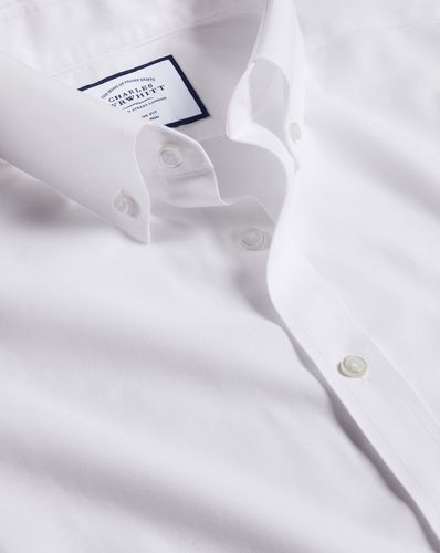 Men's Button-Down Collar Non-Iron Twill Cotton Formal Shirt - Single Cuff, Medium by - Charles Tyrwhitt - Modalova