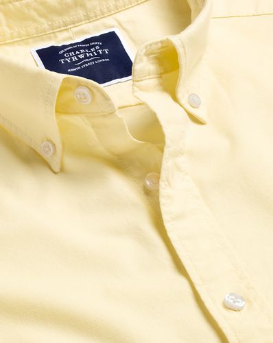 Men's Button-Down Collar Washed Oxford Cotton Shirt - Butter Single Cuff, XXXL by - Charles Tyrwhitt - Modalova
