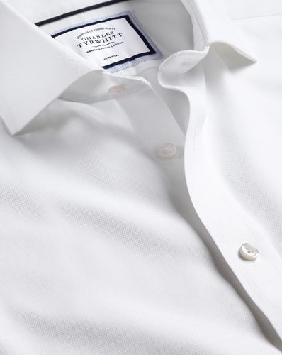 Men's Cutaway Collar Non-Iron Richmond Weave Cotton Formal Shirt - Double Cuff, Large by - Charles Tyrwhitt - Modalova