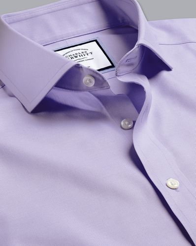 Men's Cutaway Collar Non-Iron Twill Cotton Formal Shirt - Lilac Single Cuff, Medium by - Charles Tyrwhitt - Modalova