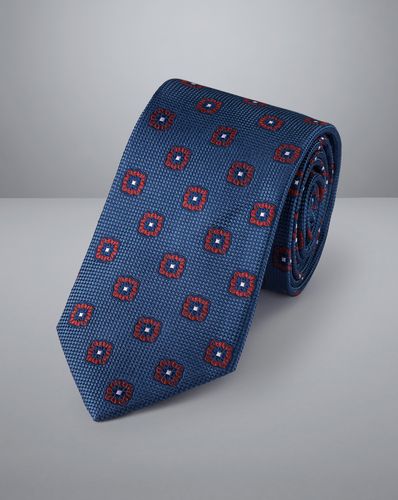 Men's Floral Silk Tie - Petrol , OSFA by - Charles Tyrwhitt - Modalova