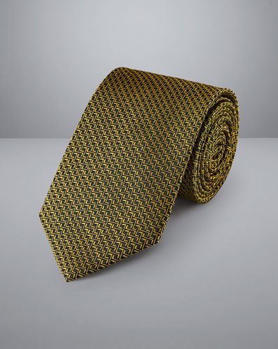 Men's Patterned Silk Tie - Gold, OSFA by - Charles Tyrwhitt - Modalova