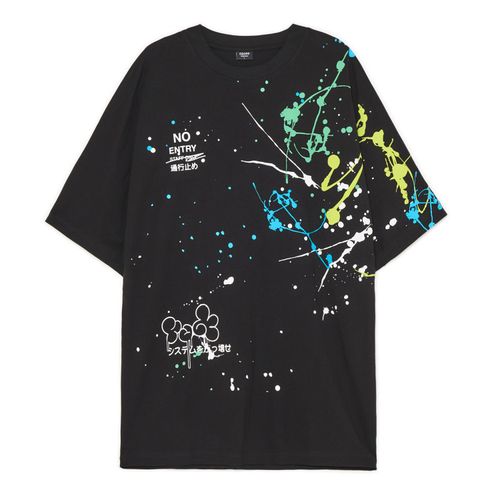 Camiseta negra con estampado - Cropp - Modalova