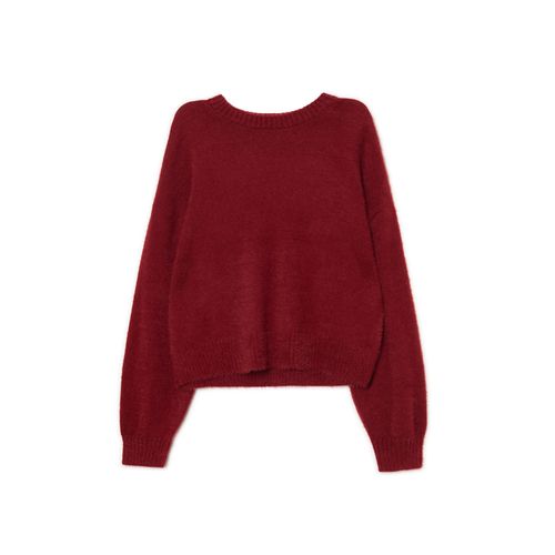 Cropp - Jersey liso - maroon - Cropp - Modalova