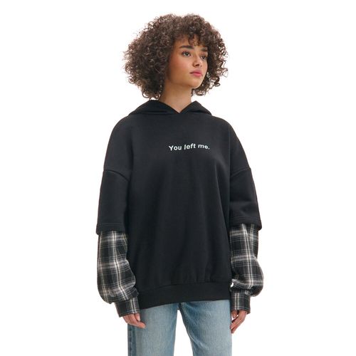 Sudadera negra con capucha - Cropp - Modalova