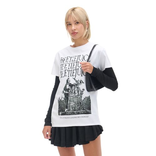 Camiseta blanca con estampado Beetlejuice - Cropp - Modalova