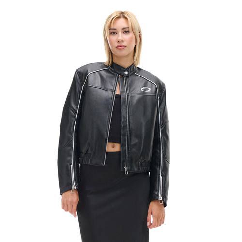 Faux leather biker style jacket - Cropp - Modalova