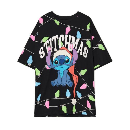 Camiseta negra navideña Lilo & Stitch - Cropp - Modalova