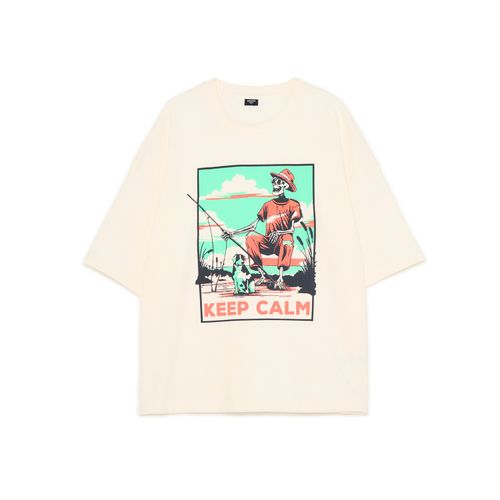Cropp - T-shirt con stampa - panna - Cropp - Modalova