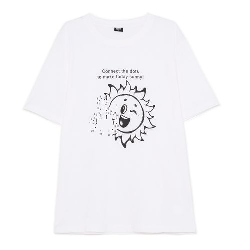 Cropp - T-shirt con stampa - Bianco - Cropp - Modalova