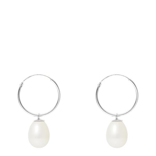 White Pearl Hoop Earrings - Mitzuko - Modalova