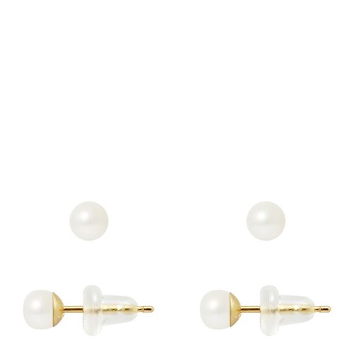 Natural Yellow Gold Freshwater Pearl Earrings - Mitzuko - Modalova