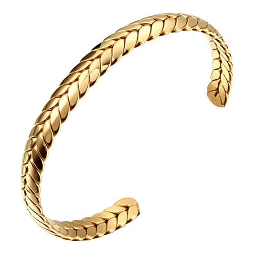 K Plated Textured Cuff Bangle - Stephen Oliver - Modalova