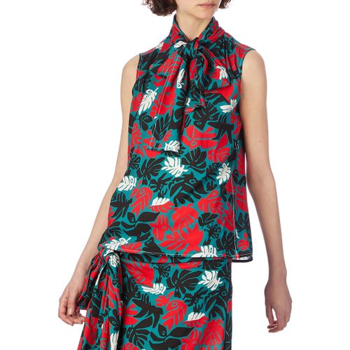 Green/Red Leaves Print Top - Size 10 - Marni - Modalova